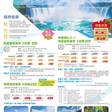 华盛顿D.C.+尼亚加拉瀑布 3日游 早鸟票（团号：DN3）